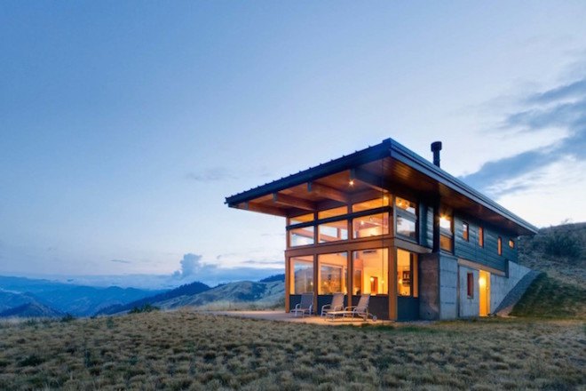 Nahahum Cabin, Nahahum Cabin by Balance Associates, Balance Associates, Balance Associates Architects, Cascade Mountains, underfloor heating, full-height glazing, concrete retaining walls,