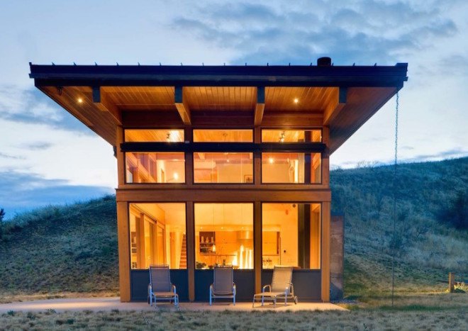 Nahahum Cabin, Nahahum Cabin by Balance Associates, Balance Associates, Balance Associates Architects, Cascade Mountains, underfloor heating, full-height glazing, concrete retaining walls,