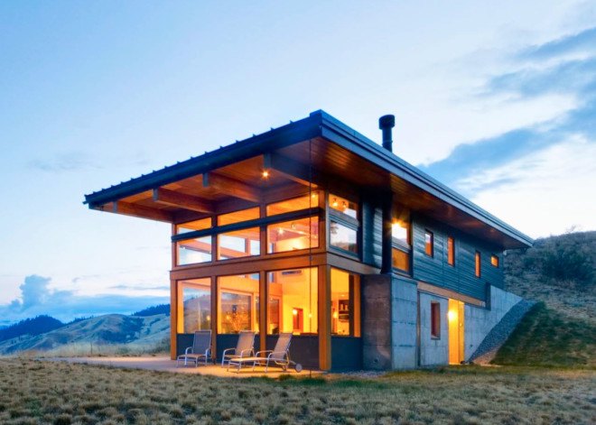 Nahahum Cabin, Nahahum Cabin by Balance Associates, Balance Associates, Balance Associates Architects, Cascade Mountains, underfloor heating, full-height glazing, concrete retaining walls,