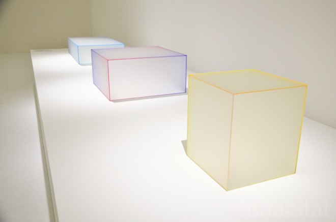 Nendo Soft Colored Glass Tables, oki sato, milan design week, milan furniture fair, Permanente di Milano, nendo, nendo milan, Cappellini, Driade, Gebruder Thonet Vienna, Italian Glass, Lemnos, Moroso, best of nendo