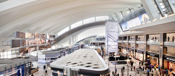 Tom Bradley International Airport, Los Angeles, LEED Gold certification, LEED building, Fentress Architects, sustainable architecture, sustainable airport, airport terminal, recycled materials, solar glare, low-e glass, natural light