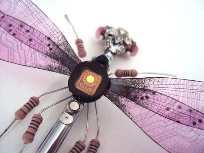 Computer Component Bugs, Julie Alice Chappell, upcycled sculpture, upcycled electronics, environmental art, insect sculptures, e-waste, electronic waste, discarded electronic art,
