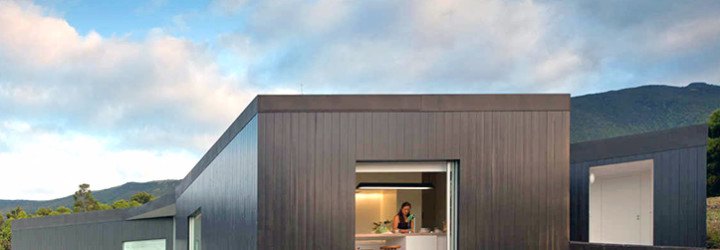 CZ HOUSE, prefab house, pico island, SAMI Arquitectos, blackened timber, black timber, energy efficiency, minimalist home, minimalist aesthetic,