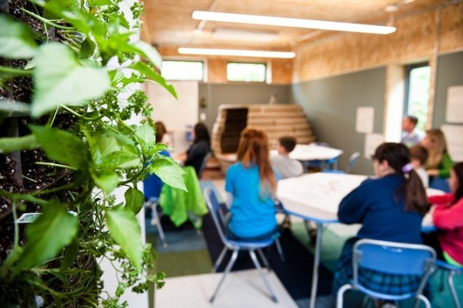 Phipps Conservatory and Botanical Gardens, SEED classroom, SEED Collaborative, modular classroom, net-zero classroom, learning spaces, net-energy architecture, prefab architecture, prefab, photovoltaics, rainwater harvesting, greywater reuse