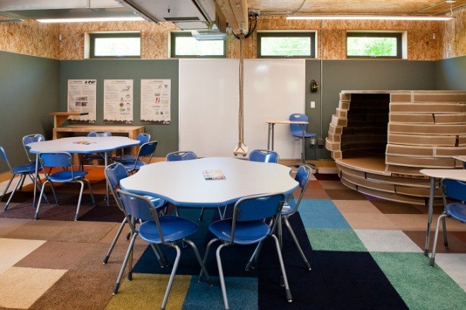 Phipps Conservatory and Botanical Gardens, SEED classroom, SEED Collaborative, modular classroom, net-zero classroom, learning spaces, net-energy architecture, prefab architecture, prefab, photovoltaics, rainwater harvesting, greywater reuse