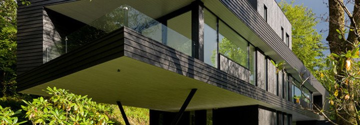 green design, eco design, sustainable design , Todd Saunders, Saunders Architects, Bergen Norway, cantilever house, Villa S, podium house