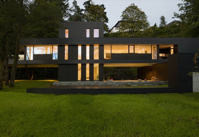 green design, eco design, sustainable design , Todd Saunders, Saunders Architects, Bergen Norway, cantilever house, Villa S, podium house