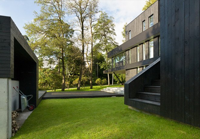 green design, eco design, sustainable design , Todd Saunders, Saunders Architects, Bergen Norway, cantilever house, Villa S, podium house