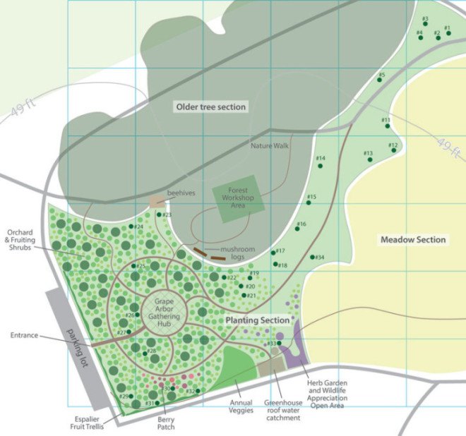 Site Map, Garden Map, Permaculture Design, Permaculture Plan, Boston Permaculture, Boston Food Forest Map, Boston Food Forest Plan