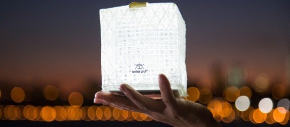 Solarpuff solar lamp, solar lantern, solight, solarpuff, solar puff, portable solar lamp, Alice Min Soo Chun, Solar LED lamp, Helix solar lamp, foldable solar lamp, origami solar lamp, origami lamp
