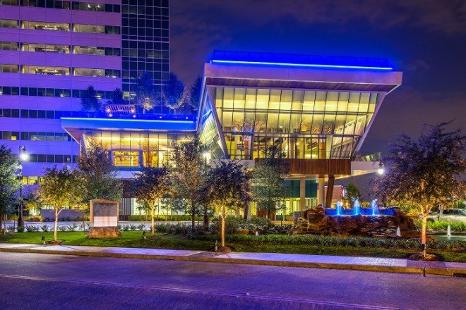 TreeHouse Memorial City, LEED Platinum, Texas, Houston, green office building, green building, solar panels, rainwater harvesting, energy-efficient building, green roof, roof garden