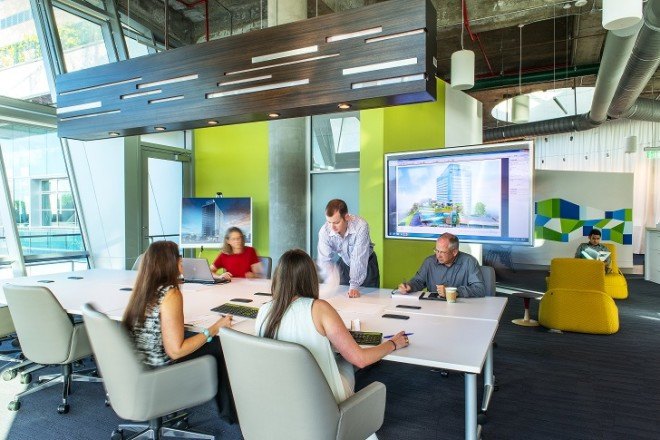 TreeHouse Memorial City, LEED Platinum, Texas, Houston, green office building, green building, solar panels, rainwater harvesting, energy-efficient building, green roof, roof garden