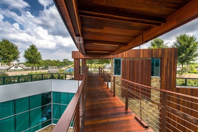 TreeHouse Memorial City, LEED Platinum, Texas, Houston, green office building, green building, solar panels, rainwater harvesting, energy-efficient building, green roof, roof garden