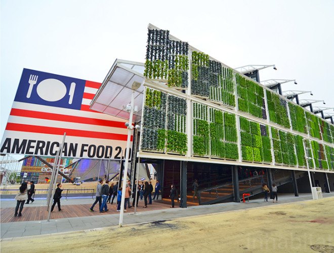 Biber Architects, USA Pavilion, milan expo, world expo, 2015 world expo, world expo 2015, milan world expo, green architecture, sustainable architecture, green wall, living wall, vertical farm, American Food 2.0: United to Feed the Planet, American Food 2.0, sustainable agriculture, sustainable food, US Pavilion