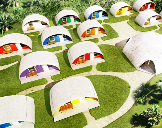 energy efficient home, rooftop solar array, Self-Supporting Dome Homes, Nicoló Bini's, AchiBlox, Christopher Simmonds, sustainable renovation, contemporary home, Bates Masi Architects, Jim Poteet architect, modular furniture, German-certified home