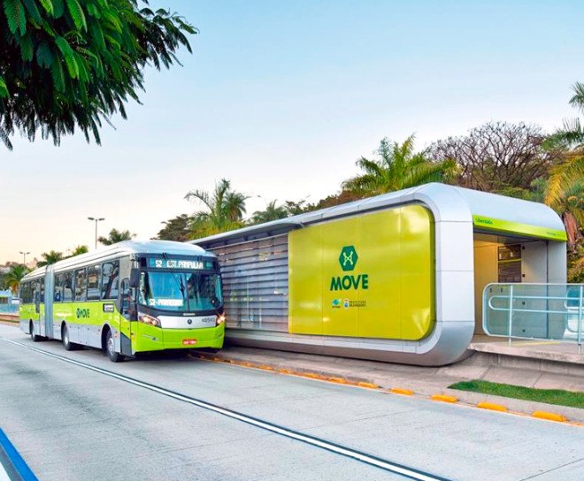 Gustavo Penna Arquiteto & Associados, bus stop, green transportation, glass facade, modular design, modular architecture, green infrastructure, metal facade, perforated facade, disabled access, design for disabled, Gustavo Penna