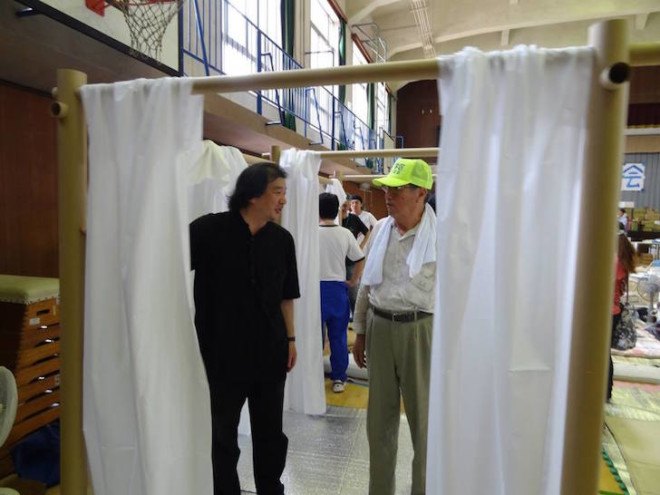 Shigeru Ban, Shigeru Ban Architects, Volunteer Architects Network, disaster relief design, emergency shelters, disaster relief shelters, paper tubes, Nepal earthquake shelters,