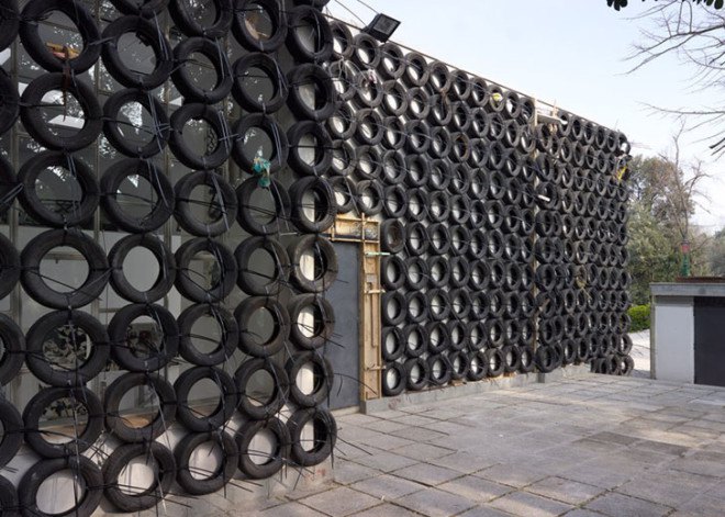 Venice Art Biennale, Venice Biennale, Tsibi Geva, Israel, temporary installation, art installation, temporary pavilion, reused car tires, found objects, green design