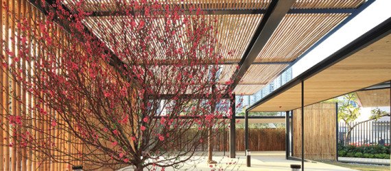 Hong Kong, Architectural Services Department, contemporary Chinese-style, Community Green Station, Sha Tin, bamboo screens, recycled shipping containers, open courtyards, prefab architecture, modular architecture