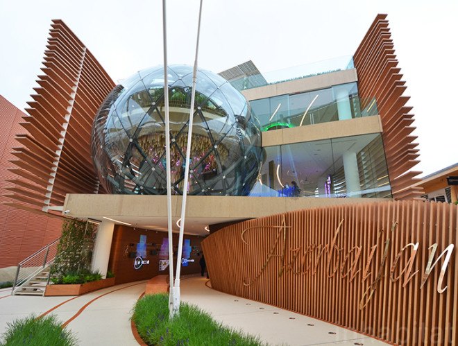 World Expo, Milan Expo, World Expo 2015, 2015 Milan Expo, Azerbaijan pavilion, Milan Expo 2015, world expo, wooden facade, recycled materials, biosphere, Azerbaijan, pavilion, green architecture, timber louvers