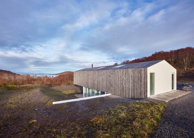 Faire Chaolais, Faire Chaolais by Dualchas, Dualchas Architects, Morar, Small Isles, Scotland, holiday home, skylights, cantilever, cantilevered building, heat recovery ventilating unit, underfloor heating