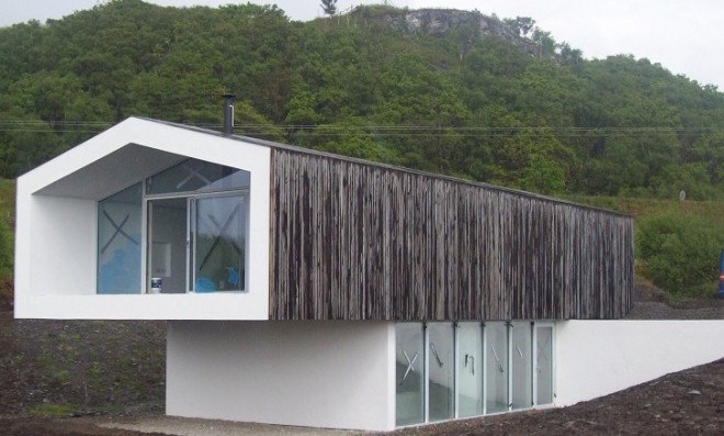 Faire Chaolais, Faire Chaolais by Dualchas, Dualchas Architects, Morar, Small Isles, Scotland, holiday home, skylights, cantilever, cantilevered building, heat recovery ventilating unit, underfloor heating