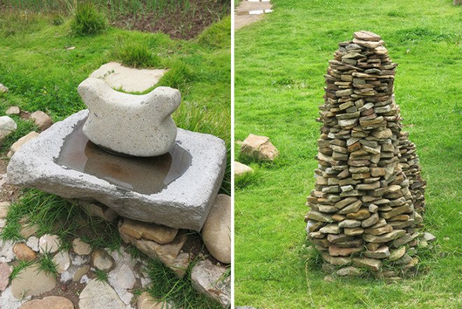 Ecolodge del Lago, Copacabana, Lake Titikaka, Adobe house, Lak'a Uta Architecture, Bolivia, vegetable garden, stepped terrace, green wall, solar water heater, stone sculptures