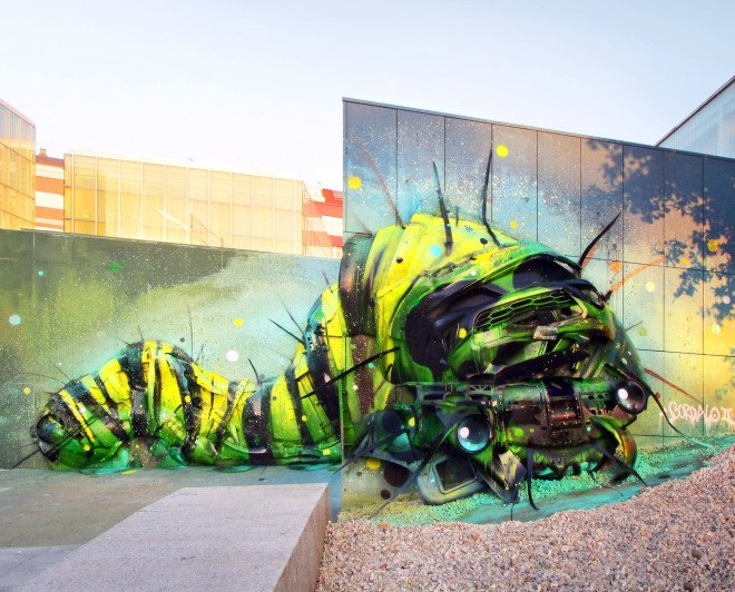 Bordalo II, trash animal sculptures, recycled art, urban art, animal street art, new art technique, trash collage, Portugal, Lisbon,