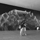 buff diss, tape art, street art, colored tape, mural, Australian artist