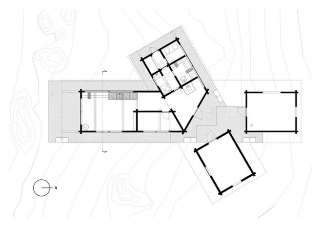 Aslak Haanshuus Arkitekter, Norway, log cabin, green renovation, wooden architecture, pitched roof, traditional contruction techniques, modern retreat, wooden deck, green building