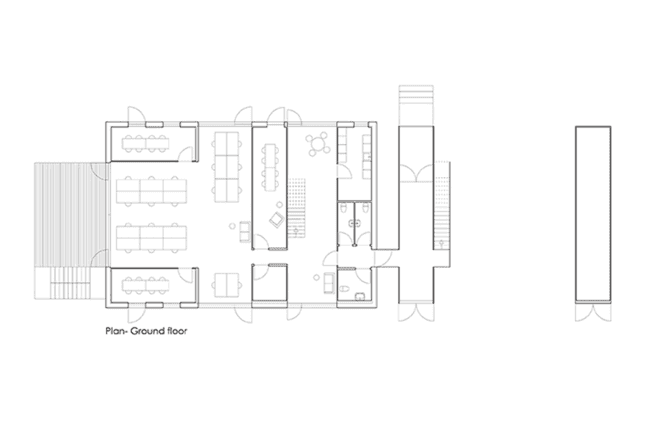Arcgency, cargotecture, Nordhaven, shipping containers, shipping container architecture, Copenhagen, energy efficient office, cargotecture office, shipping container office, Unionkul office, Unionkul by Arcgency, natural daylight,