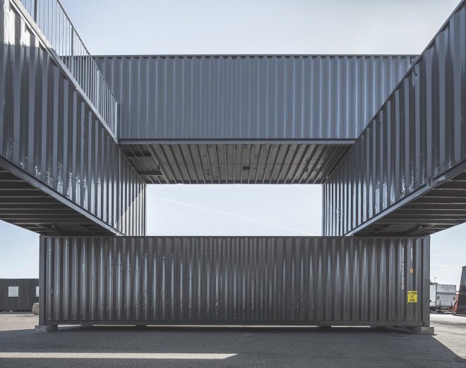 Arcgency, cargotecture, Nordhaven, shipping containers, shipping container architecture, Copenhagen, energy efficient office, cargotecture office, shipping container office, Unionkul office, Unionkul by Arcgency, natural daylight,