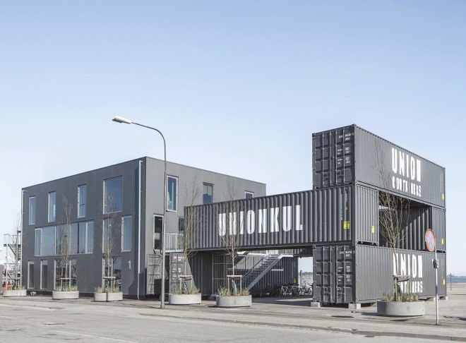 Arcgency, cargotecture, Nordhaven, shipping containers, shipping container architecture, Copenhagen, energy efficient office, cargotecture office, shipping container office, Unionkul office, Unionkul by Arcgency, natural daylight,