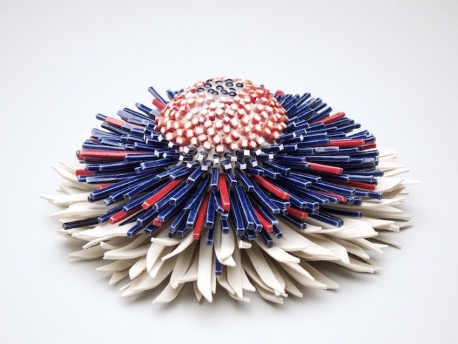 Zemer Peled, pottery, floral sculptures, ceramics, COLLECT art fair, bloom shards, flower shards, smashed ceramics, ceramic sculpture