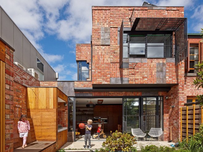 PHOOEY Architects, green renovation, melbourne, australian architects, salvaged materials, upcycling, Victorian-era house, brick house, recycled materials, natural light
