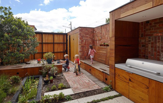 PHOOEY Architects, green renovation, melbourne, australian architects, salvaged materials, upcycling, Victorian-era house, brick house, recycled materials, natural light