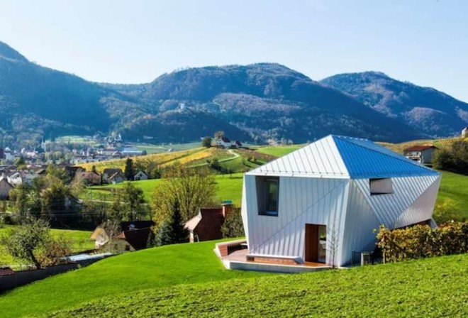green design, sustainable design, slovenia, house for a doctor, metal-clad home, vineyards, natural lighting, passive solar design, green architecture, scapelab