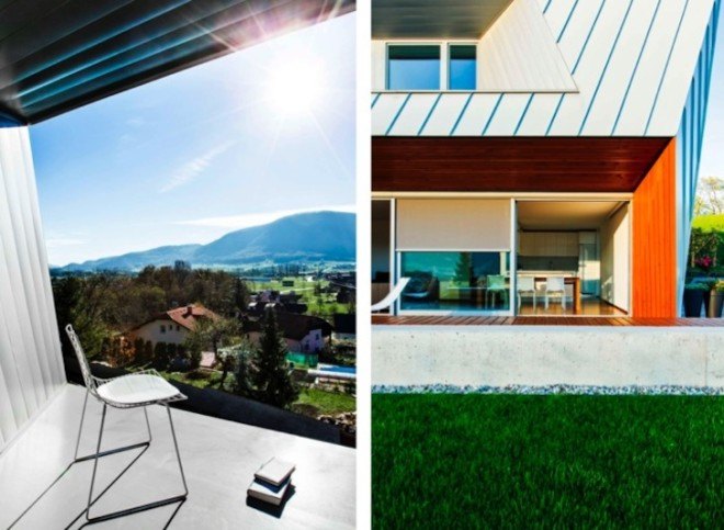 green design, sustainable design, slovenia, house for a doctor, metal-clad home, vineyards, natural lighting, passive solar design, green architecture, scapelab