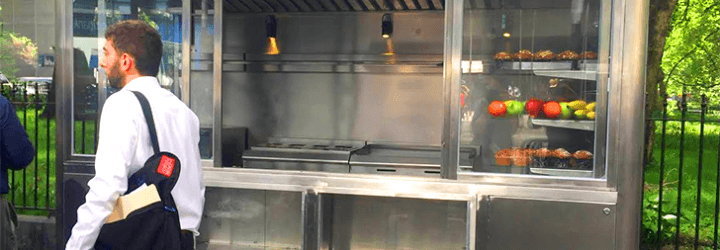 NYC street food, green street food stands, nyc culinary, eco-friendly street food, food carts with solar panels, alternative fuel, rechargeable batteries, solar energy, green design, eco-friendly restaurants, sustainable design,