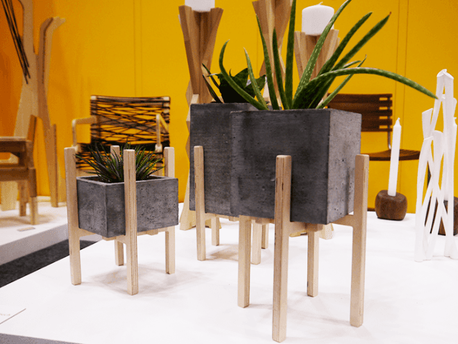 vako design, elevated planters, wooden plant holders, wooden and concrete plant holders, ICFF, student design,indoor gardening, indoor plants, plant containers, green planters, green design, innovative green plant pots, green gardening, eco-gardening, plant decor, green decor, eco-friendly decor, eco-friendly plant containers, eco-friendly design, NY Design Week, New York Design Week, ICFF 2015, Sight Unseen 2015, Design Junction 2015, Wanted Design 2015, BKLYN Designs 2015