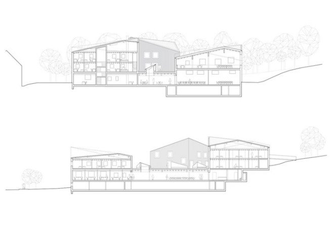 Barkow Leibinger, passive energy rating, Waischenfeld, Fraunhofer Institute for Integrated Circuits IIS, Fraunhofer Research Campus by Barkow Leibinger, standing seam copper, larch, patina, energy efficient, timber truss work, post and beam