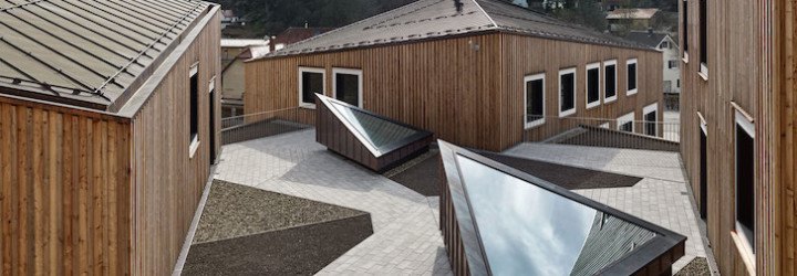 Barkow Leibinger, passive energy rating, Waischenfeld, Fraunhofer Institute for Integrated Circuits IIS, Fraunhofer Research Campus by Barkow Leibinger, standing seam copper, larch, patina, energy efficient, timber truss work, post and beam