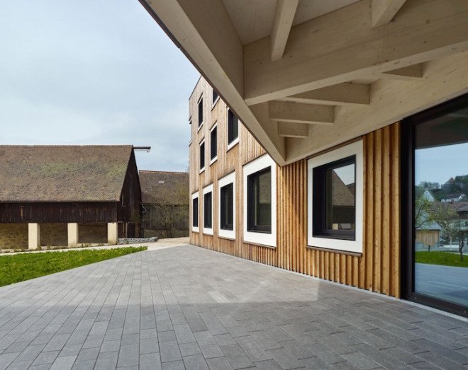 Barkow Leibinger, passive energy rating, Waischenfeld, Fraunhofer Institute for Integrated Circuits IIS, Fraunhofer Research Campus by Barkow Leibinger, standing seam copper, larch, patina, energy efficient, timber truss work, post and beam