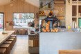 Frudisiac, Bucharest, metal clad cabin, cafe in a cabin, Not a Number Architects, contemporary cafe, spruce panels, spruce, natural light, skylights,