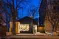 Frudisiac, Bucharest, metal clad cabin, cafe in a cabin, Not a Number Architects, contemporary cafe, spruce panels, spruce, natural light, skylights,