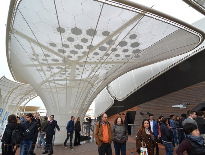 German pavilion, Milan Expo 2015, world expo, Schmidhuber, Messe Frankfurt, canopy, food production, sustainable food, temporary pavilion, food consumption, biodiversity, nutrition