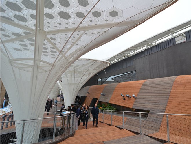 German pavilion, Milan Expo 2015, world expo, Schmidhuber, Messe Frankfurt, canopy, food production, sustainable food, temporary pavilion, food consumption, biodiversity, nutrition
