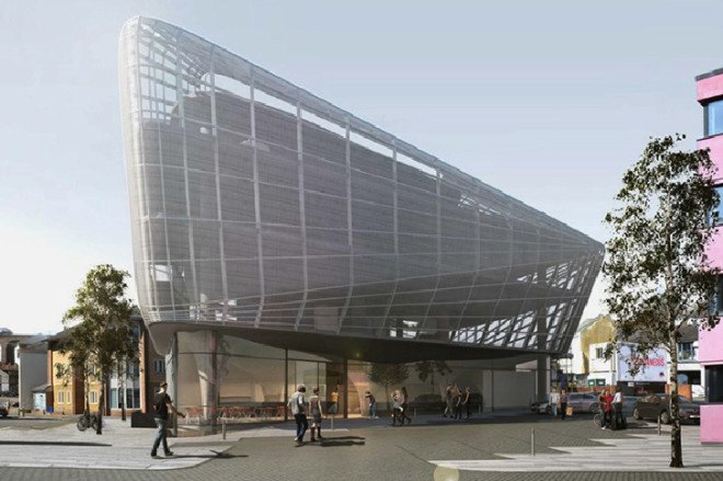 guy hollaway architect, multi story skatepark, english architecture, folkestone sports centre, kent england, skateparks