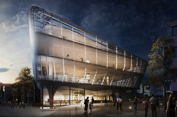 guy hollaway architect, multi story skatepark, english architecture, folkestone sports centre, kent england, skateparks