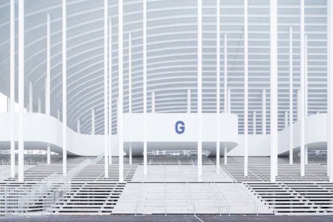 Herzog & de Meuron, Bordeaux Stadium, green stadium, solar-powered stadium, solar power, energy-efficient stadium, France, Michel Desvigne, landscape architecture, playgrounds, Euro 2016 football championship
